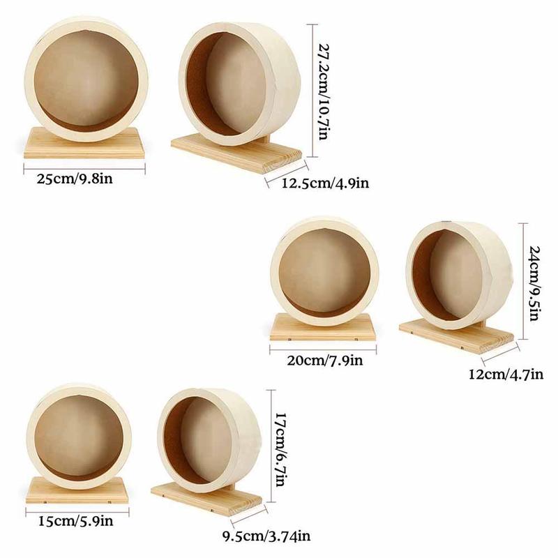 Product Introduction of Hamster Running Wheel Golden Bear Silent Wooden Belt Bracket With Cork Pad Roller Sports Toy D1O1 0