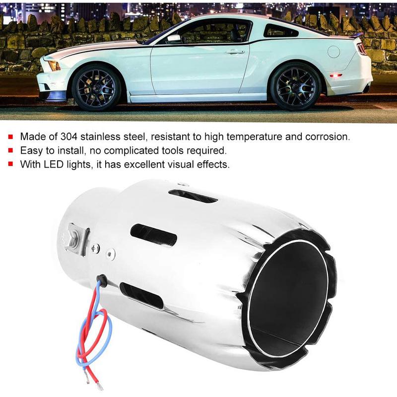 Product Introduction of Paip Ekzos Keluli Tahan Karat, Pipa Ekor Bercahaya Cahaya Biru Merah, Pipa Ekor Berlampu LED, Sesuai untuk Pengubahsuaian Kereta Sejagat, Jualan Panas pada tahun 2025 Automotive Motorcycle 14