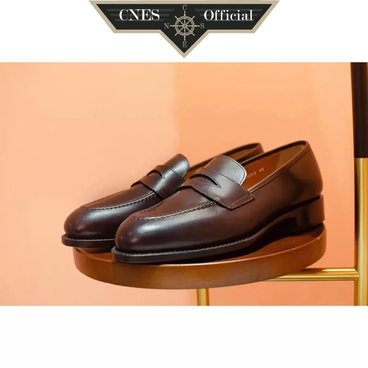 Giày Tây Nam Kiểu Dáng Loafer Khâu Thủ Công Chất Liệu Da Bê Cao Cấp Thương Hiệu CNES (TREVI) Penny Loafer
