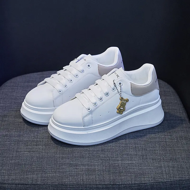 Giày thể thao nữ mẫu mới da pu đế in hình gấu mẫu giày nữ thời trang 2023 HP72 Sneaker Shoes Len