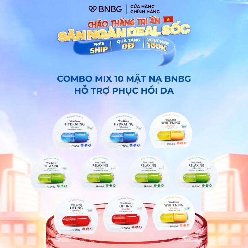 (Live) Combo 10 Mặt Nạ BNBG Mix Hỗ Trợ Phục Hồi Da BNBG Vita Genic Jelly Mask 30mlx10