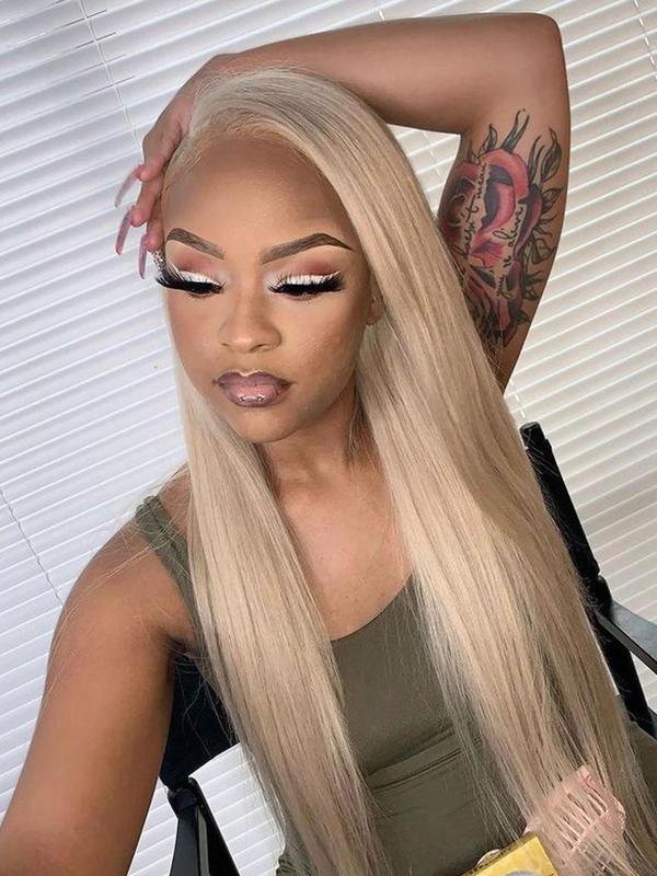 Hairstyle Ideas Women's 28inch Long Straight Synthetic Lace Front Hair Wigs, Glueless Natural Fluffy Heat-resistant Wigs without Bangs, Trendy Synthetic Wigs for Party, Daily Hairstyle Ideas, Gifts for Girlfriend 2