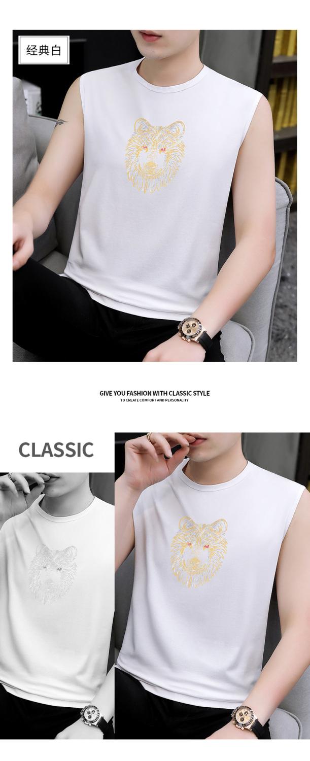 Product Introduction of Ice Silk Modal Thin Sleeveless Vest for Men Summer New Trendy Stylish Short Sleeve Undershirt Base T-Shirt Men's Sport 22