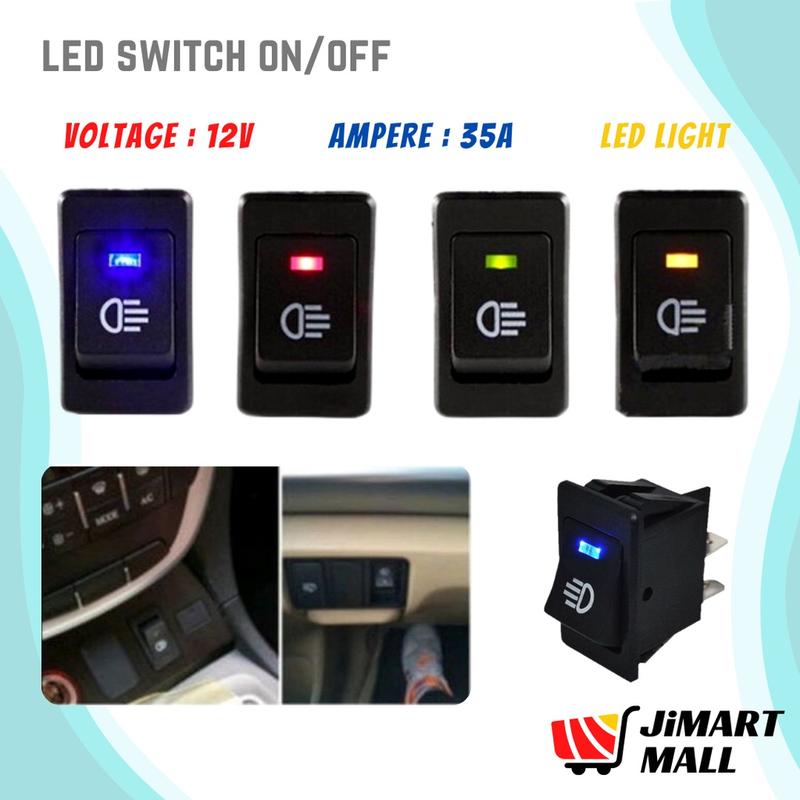 LED SWITCH 12V 35A ON OFF SWITCH Control Spotlight Car Fog Lamp ...