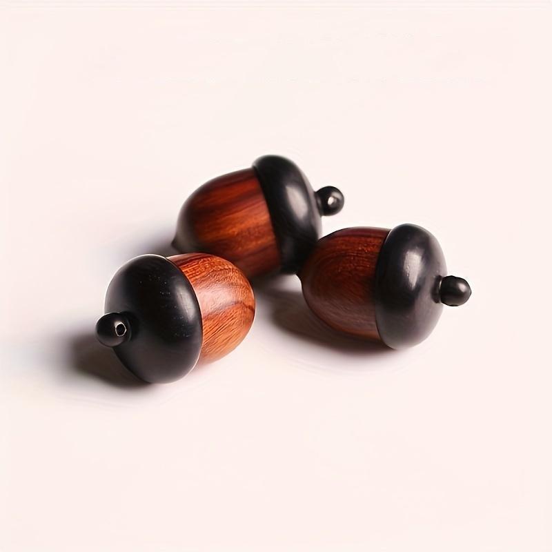 Random Color Wooden Acorn Shaped Ornament, 1 Count Creative DIY Pendant, Keychain Car Hanging Pendant for Jewelry, Votive Bottle 6