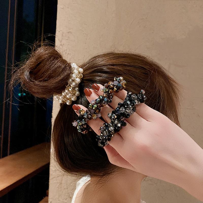 Ikat Rambut Manik, Mutiara Kristal, Scrunchie Manik Kristal, - TikTok ...