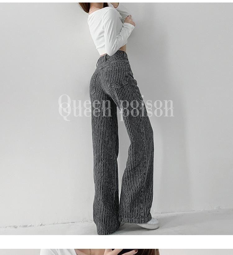 Product Introduction of Quần Dài Jean Cảm Giác Không Khí, Dệt Cổ Điển, Dành Cho Phụ Nữ, Dáng Rộng, Kiểu thụng Thẳng, Quần quét đất Nhà, Bó Sát, Cạp Cao, Phong Cách Thường Ngày Quần Ống Rộng, Ý Tưởng Quà Tặng Tuyệt Vời Women 30