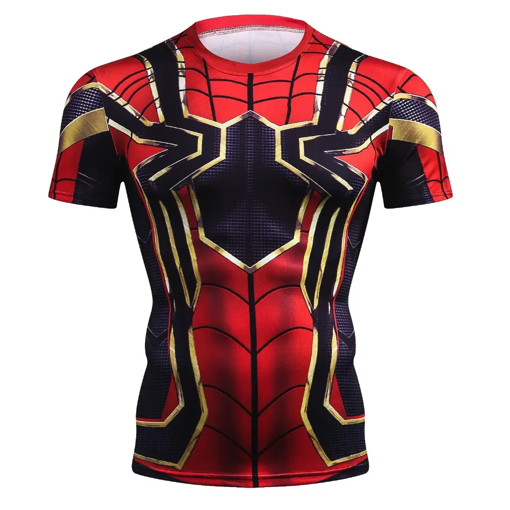 New short sleeved T-shirt with anime Spider Man Avengers 3D print, summer fashion, men 2024