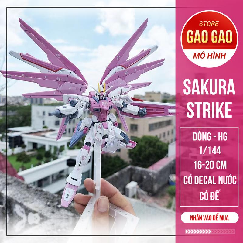 Mô hình lắp ráp Gundam HG Sakura Hồng Free Strike tỉ lệ 1 144 - Kèm Decal nước + Đế