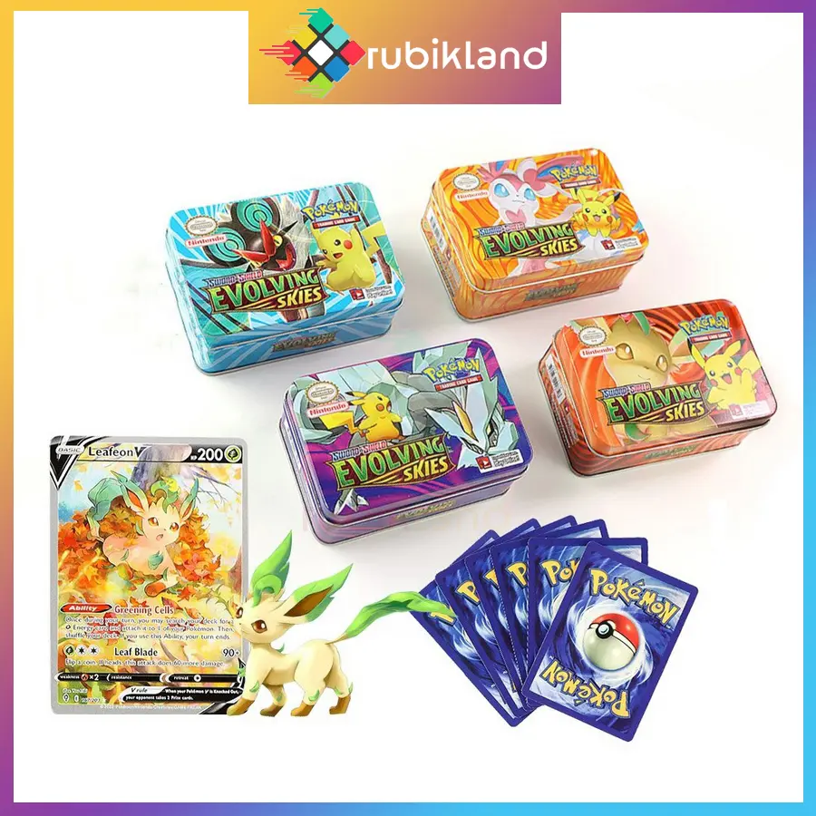 Bài Pokemon Hộp Sắt 42 Thẻ Tặng Kèm 1 Thẻ Vip Pokemon Hộp Thiếc Đồ Chơi Trẻ Em Xả Stress Sưu Tầm Giải Trí Board Game