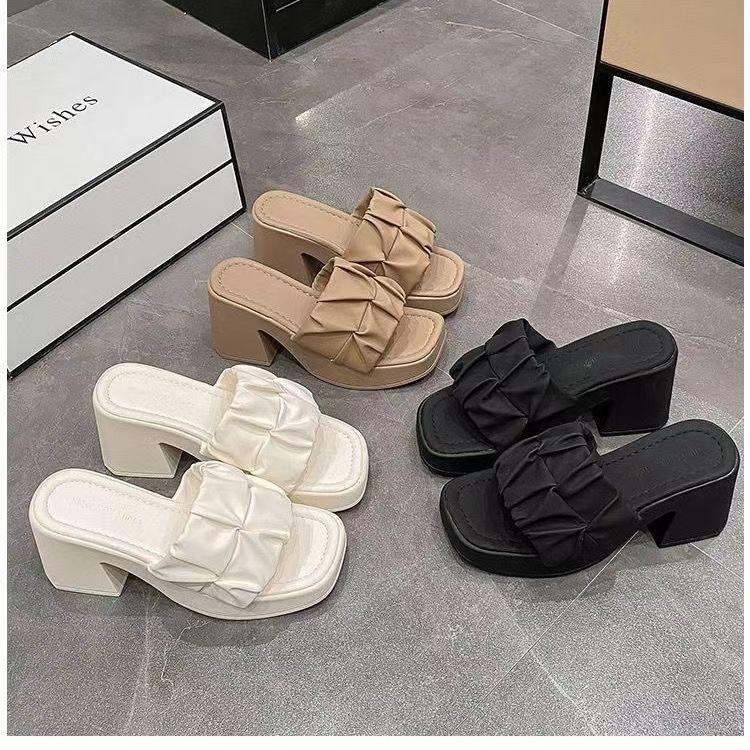 Summer New High Heels Chunky Heel Waterproof Platform Wedge Thick Sole Open Toe Sandals Fashionable 