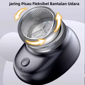 Cukur Bulat Otomatis Alat Cukuran Elektrik Kumis Jenggot Rambut Bulu Mini Shaver USB Mini Pria