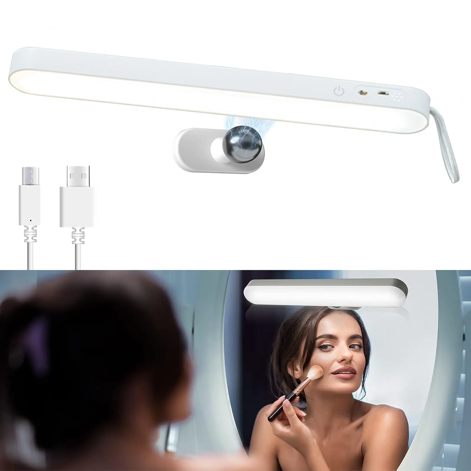 [CU] Wireless Vanity Light Super Bright Dimmable Flicker-Free USB Rechargeable LED Vanity Light Bathroom Lighting Fixture
