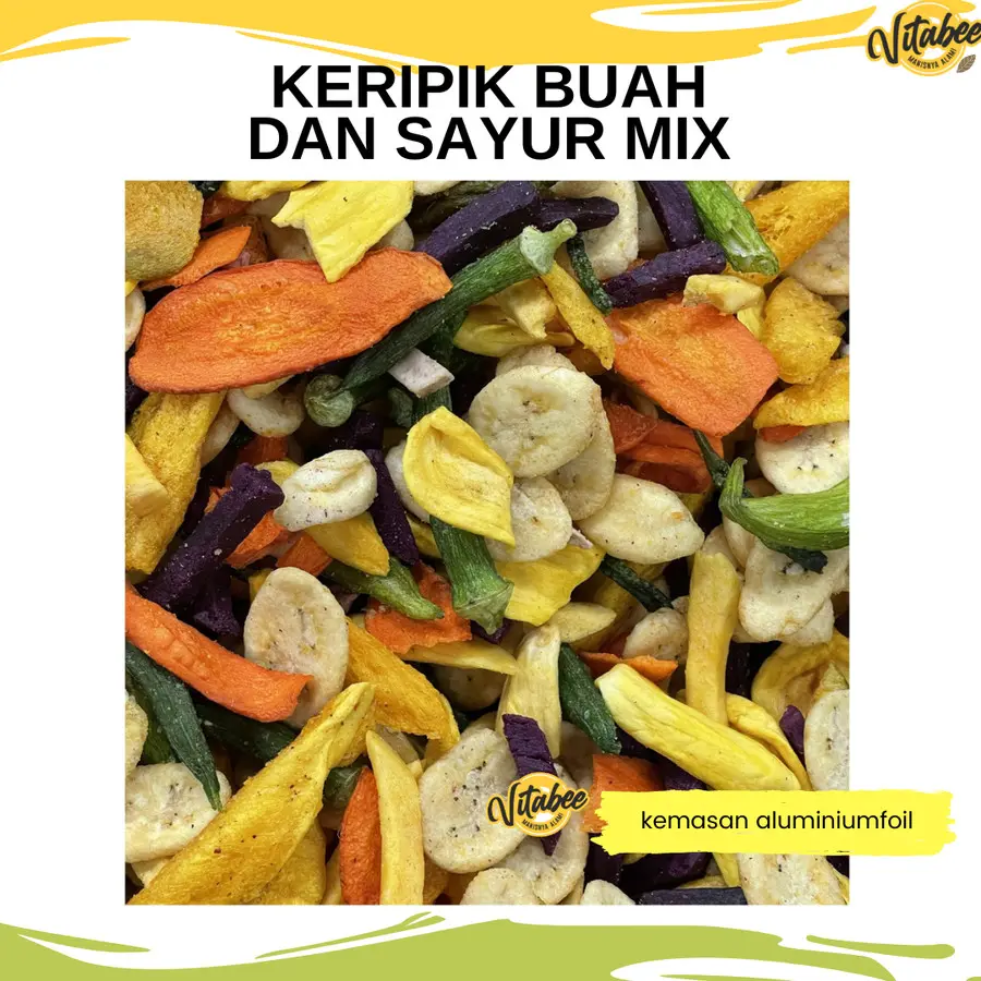 Keripik Buah dan Sayur Mix Campur - Vitabee Oleh-Oleh Khas Kota Malang - Garansi Renyah BISA COD Kripik Food Snack Cemilan