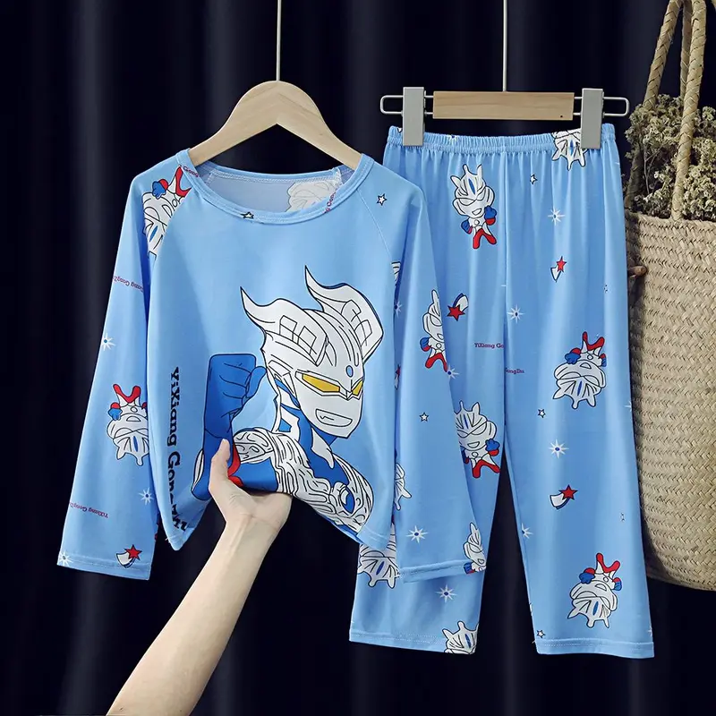 Bộ Đồ Ngủ Dài Tay Hoạt Hình Dễ Thương, Phong Cách Hàn Quốc, Thích Hợp Cho Mùa Xuân Và Mùa Thu, Phù Hợp Với Bé Gái Và Bé Trai Mỏng, Thích Hợp Cho Mùa Hè Và Thanh Thiếu Niên 6