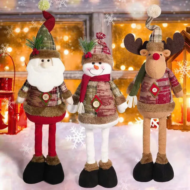 [Cao 53cm]Gấu bông Rút Chân trang trí giáng sinh hình ông già noel, người tuyết, chú tuần lộc, trang trí Noel 0