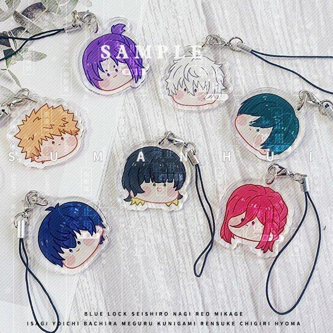 Móc khóa BLUE LOCK ver FACE CHIBI in hình anime chibi mica trong acrylic keyring dễ thương