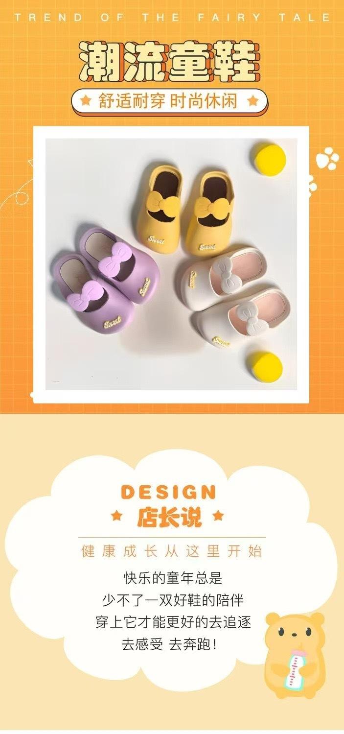 Product Introduction of Children's Slippers for Girls Indoor Home Non-Slip Soft Sole Princess Bowknot Toddler Baby Closed-Toe Slippers (2 Years to 8 Years) 1