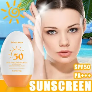 【COD】 SPF50 Sunscreen for Wajah dan Badan PA+++ UV Protection 50g Whitening Sunblock Cream Sun Care Mencegah Penuaan Dini Control Oil Refreshing Non-Greasy Brightening Lotion Moisturizing Sunblock Cream Waterproof Oil-Free Formula
