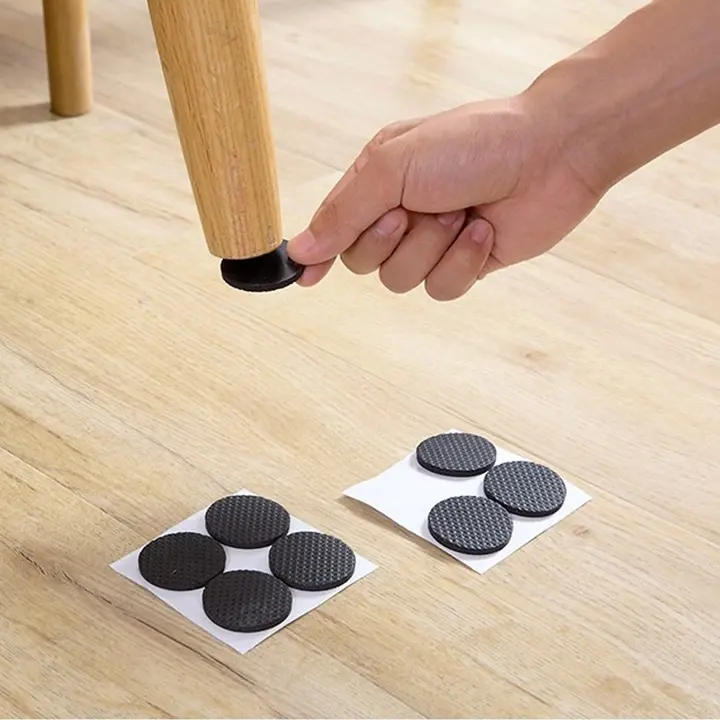Combo 30 miếng lót chân ghế hình tròn, chất liệu xốp + keo dán, kích thước 2.7 x 2.7cm 1