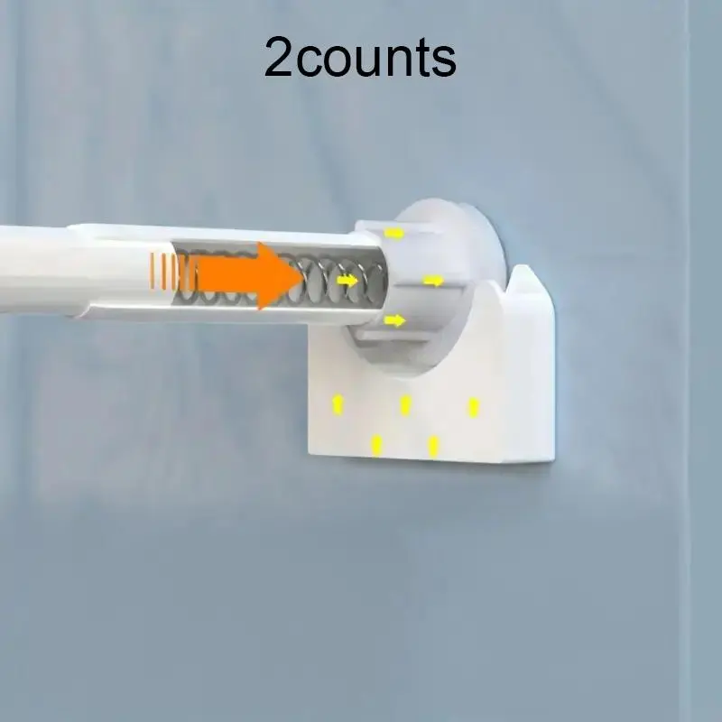 Multifunctional Punch-free Retractable Rod Holder, Non-slip Base Rod Holder, Rod Support, Bathroom Curtain Rod Holder, Home Kitchen & Bathroom Accessories 0