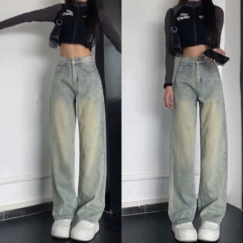 Quần Jeans Xuông màu sáng dễ phối đồ Sành Điệu Tỏa Sáng