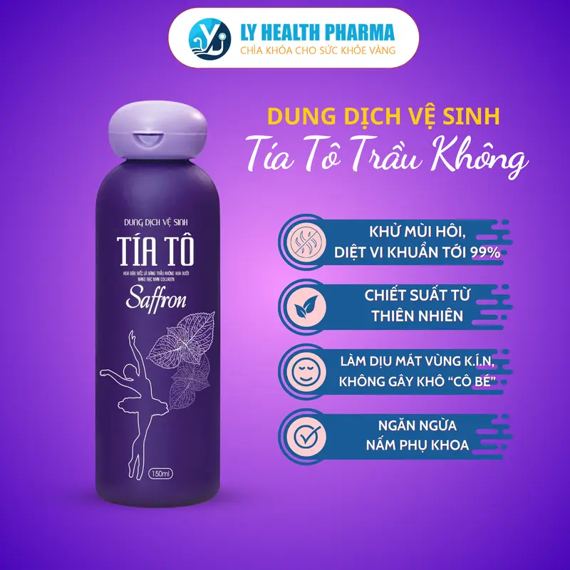 Dung dịch vệ sinh Tía Tô Nano Bạc SAFFRON: hết nấm ngứa, làm sạch, khử mùi hôi vùng kín - Chai 150ml cho nữ 1