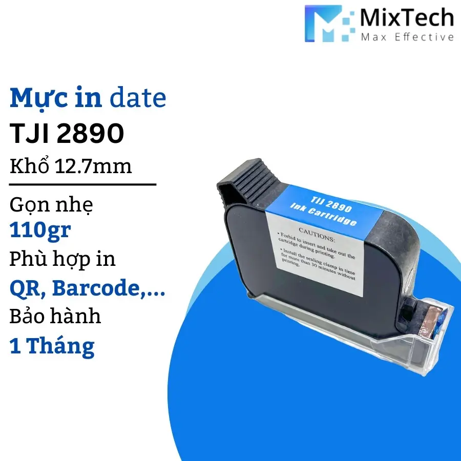 Mực in date cầm tay TIJ 2890 khổ 12.7mm - Màu đen (có bảo hành)