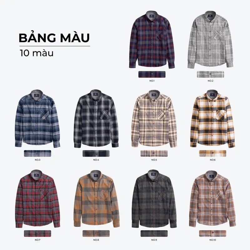 Áo sơ mi Flannel kẻ nam URBAN Menswear Nhung Shirt có túi ngực, chất vải Flannel mềm mịn, button down trẻ trung, năng động, phom slim vừa vặn NO.1288, mau xanh aonam  dep 7
