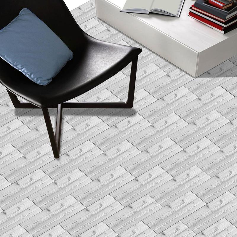 Wood Grain Floor Stickers, 10pcs Peel & Stick Floor Stickers, Thickened Frosted Vinyl Waterproof Non-slip Floor Tile Stickers for Living Room Bedroom Renovation Decoration 7