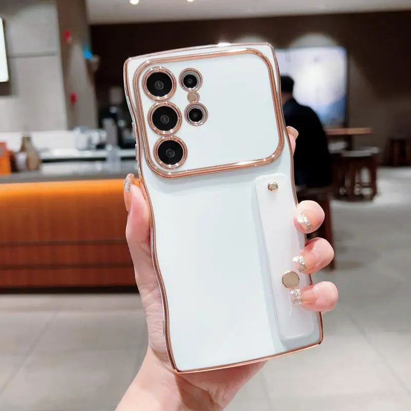 Solid Color Phone Case with Ring, Anti-drop Cellphone Protective Case, Shockproof Mobile Phone Cover for Samsung Galaxy S24 S23 S22 S25, Casing 5