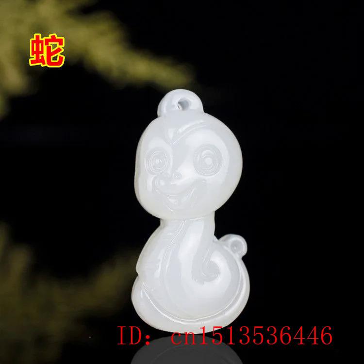 Chinese zodiac jade pendant amulet charm jewelry white natural chinese fashion men gifts necklace carved women jadeite 4