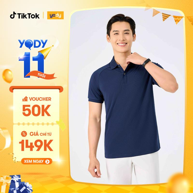 [NEW] YODY Áo Polo Nam Yody Sport Tay Raglan Xẻ Tà SAM7138