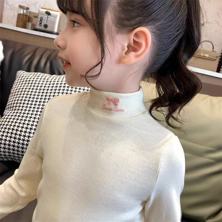 Áo Lớp Nền Cổ Lọ Cho Trẻ Em, Đồ Lót Giữ Nhiệt, Cho Trẻ Em Trung Và Lớn, Phong Cách Phương Tây Mùa Thu Và Mùa Đông Mới, Thích Hợp Cho Bé Gái 5