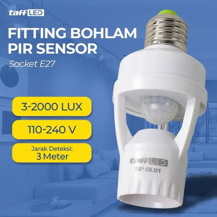 Fitting sensor lampu kamar mandi penghemat daya listrik fiting pengganti - Model kotak 0