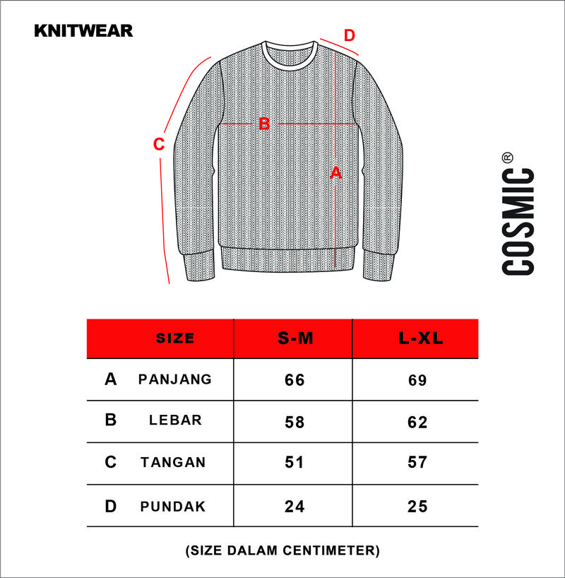 Product Introduction of Cosmic Knit Sweater FLAME LINE Knitwear Rajut Pria Katun Kerah Top Panjang Sweatshirt 0