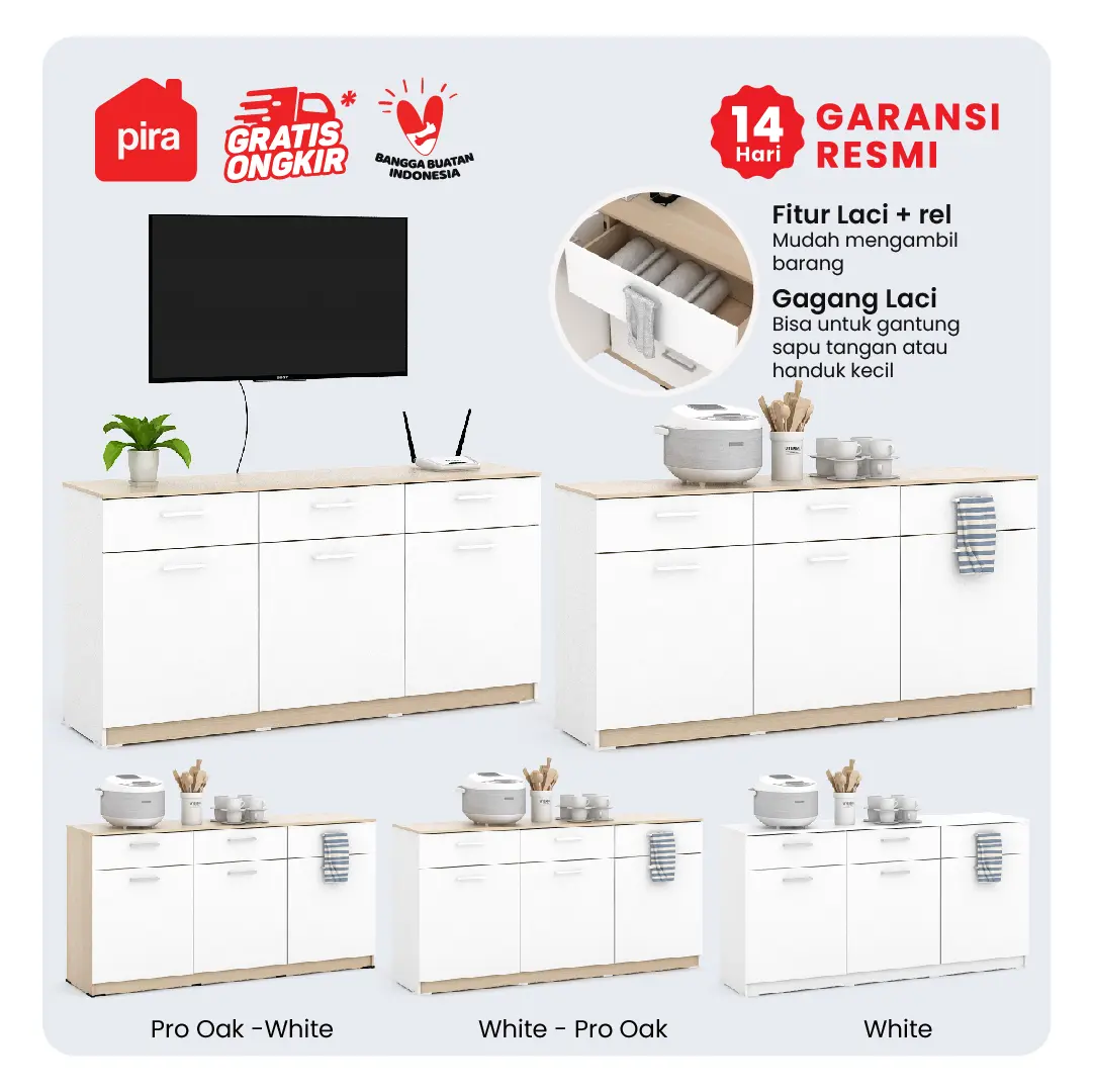 PIRA METROPOLIS OX -  ARUNA SB151 Bufet / Rak Dapur / Kitchen Set Bawah Dapur / Lemari Dapur