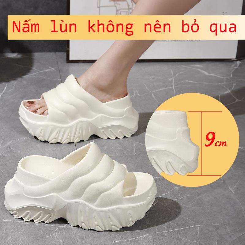 3TDEP - dép nữ đế cao 9cm Vỏ Sò quai ngang , dép lê nữ cao gót 9 phân, chất EVA cao cấp không mùi