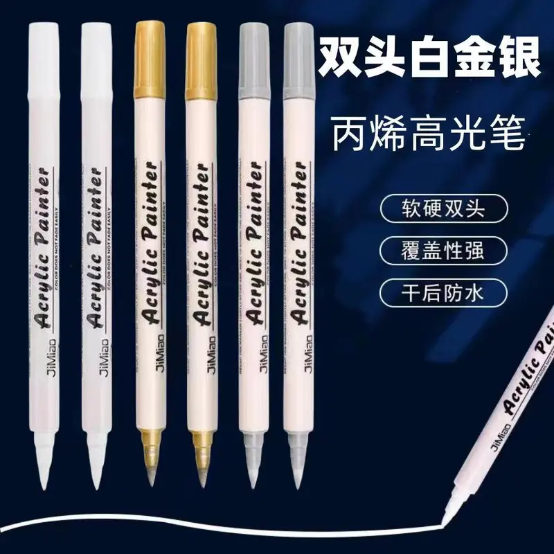 Bút Bút Đánh Dấu Acrylic, Chống Thấm Nước, Màu Trắng, Thích Hợp Vẽ Và Vẽ Màu Trắng, Đặc Biệt Cho Học Sinh Nghệ Thuật, Bút Đánh Dấu Graffiti Vẽ Tay, Bút Đánh Dấu, Bán Chạy Tại Cửa Hàng 1