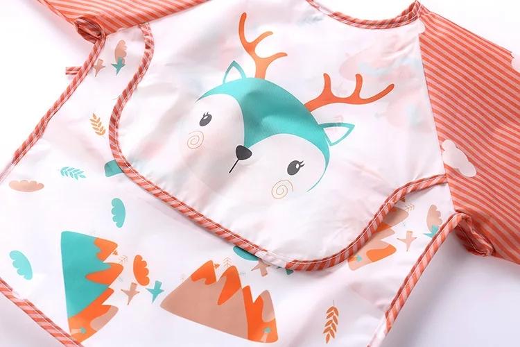 Product Introduction of 1pcs Baby Long Sleeve Scarf Waterproof Toddler Art Smock Feeding Bib Apron Pocket Infant Boys Girls Burp Cloth 0
