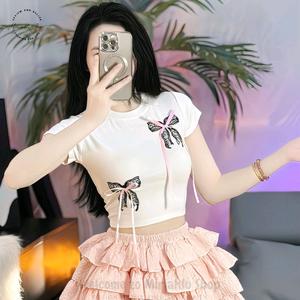 Áo Thun Croptop Thun Borip Form Basic Ôm Body In Hình Nơ Đính Nơ (2 Nơ), Áo Croptop Ôm Body Nữ Áo Kiểu Xinh Đẹp In Hình Độc Lạ Đi Biển Đang Hot 2025 Mặc Hè Mặc Nhà Mặc Đi Chơi Thoải Mái Có Bigsize Đến 65kg