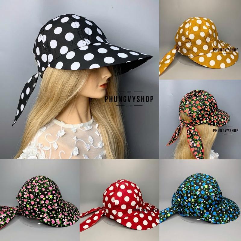  Mũ bucket tai bèo vành thoáng mát basic unisex nam nữ phong cách hàn quốc Phungvyshop - nón KHOÉT TRÒN SAU BI HOA 
