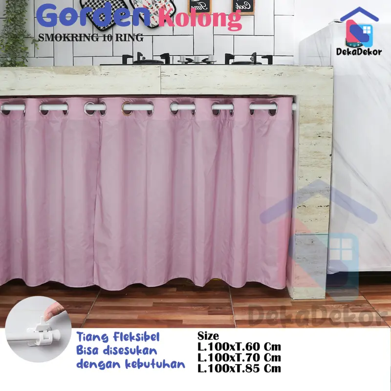Gorden Smokring Waterproof tahan air dan anti noda pemasangan pakai tiang 6