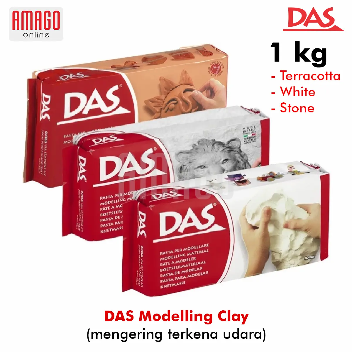DAS Modelling Clay Tanah Liat Kerajinan Tangan Untuk Prakarya Tanpa Oven PUTIH TERRACOTTA STONE