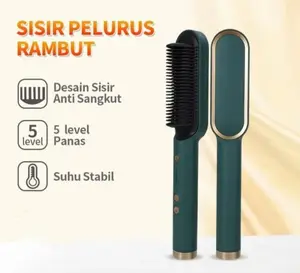 MC11 / COD - Sisir Catokan Pelurus Rambut / Catokan Rambut Lurus Dan Keriting 2 in 1 Merah Straightener Hijau