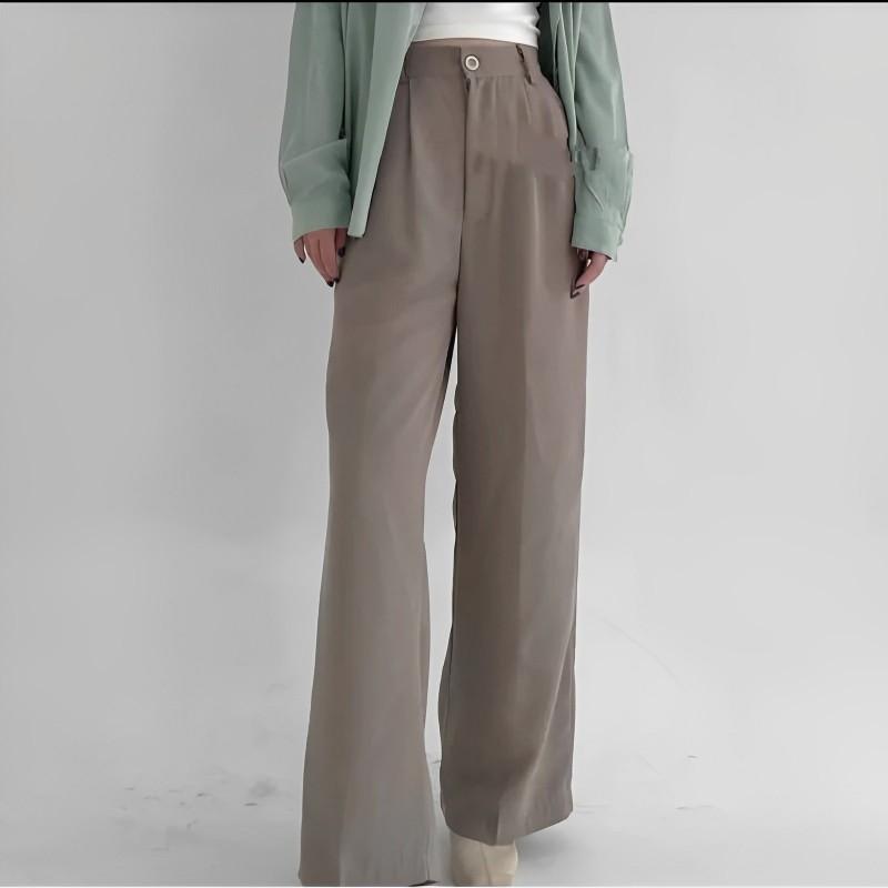 Celana Kulot Shakilla Loose Pants 332 PREMIUM Trousers Wanita Anti Kusut -Highwaist Wanita Bahan Jatuh Celana Kantor Formal / Casual Panjang Basic Shakila Crinkle Hitam 1
