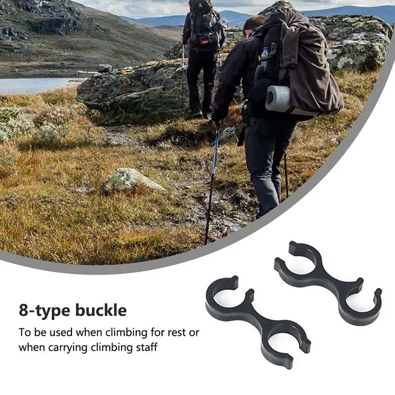 Outdoor Trekking Pole Accessories Cane Rubber Eight-Character Buckle Double Stick Splicing Eight-Character Buckle Connection Buckle