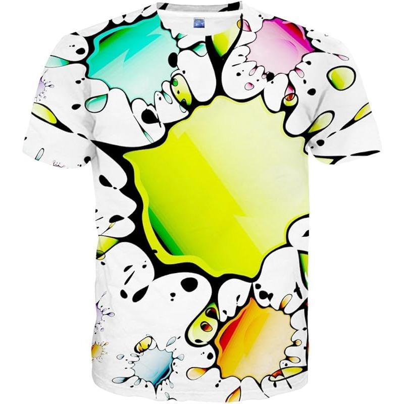 Áo Sơ Mi In 3D, Unisex, Họa Tiết Không Gian Đầy Màu Sắc, Áo Thun, Thích Hợp Cho Thanh Niên 6