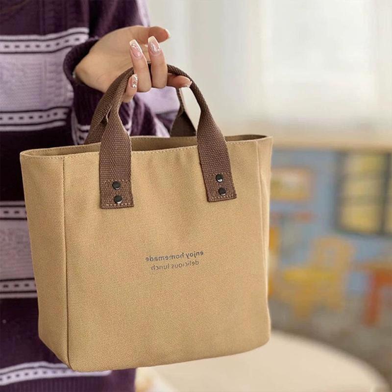 Product Introduction of Canvas Tote Bag, For Women, Solid Color, Large Capacity, Suitable For Travel, Casual Style 23