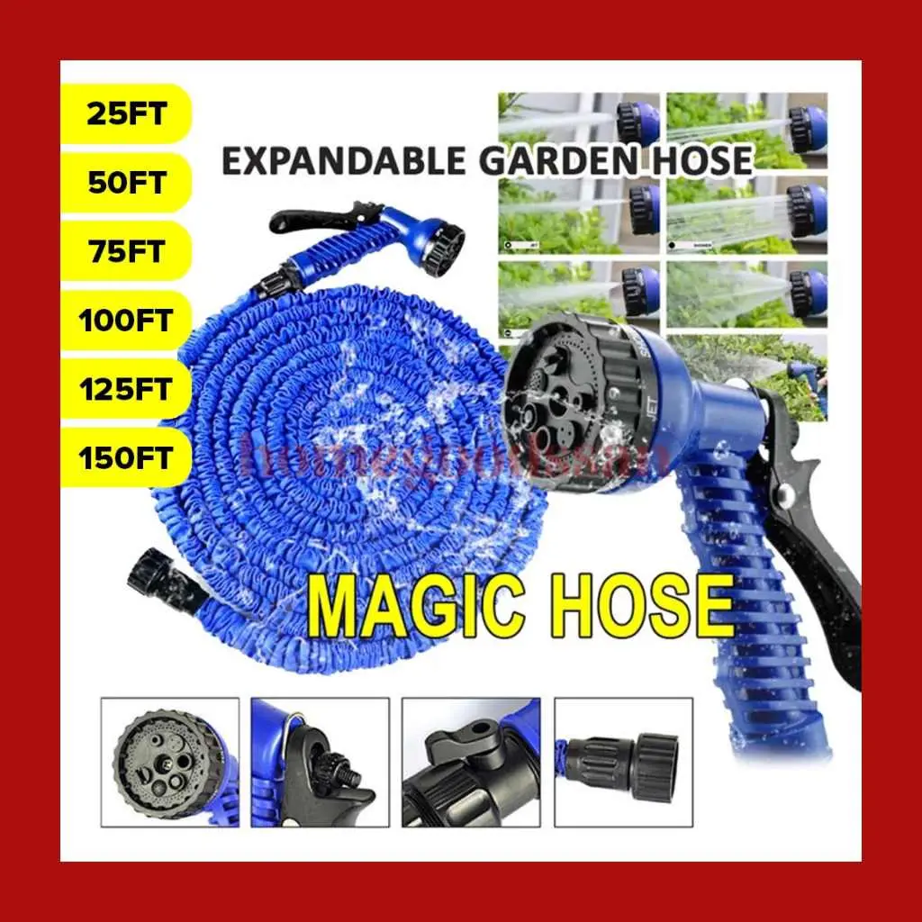 homegoodssan Magic Hose Expandable Flexible Plastic Hose With Spray Gun for Car and Garden Hose